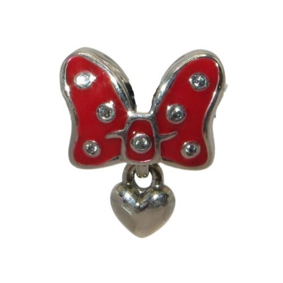 Pandora Disney Minnie Mouse Red Bow Enamel CZ & SS .925 Charm 796333EN09 - Picture 3 of 6